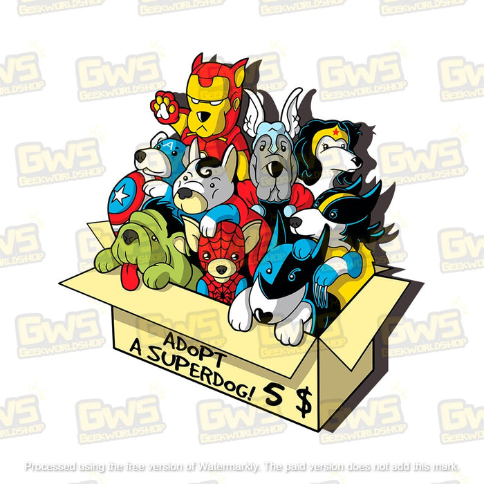 Adopt a Superdog Superhero Dogs T-Shirt