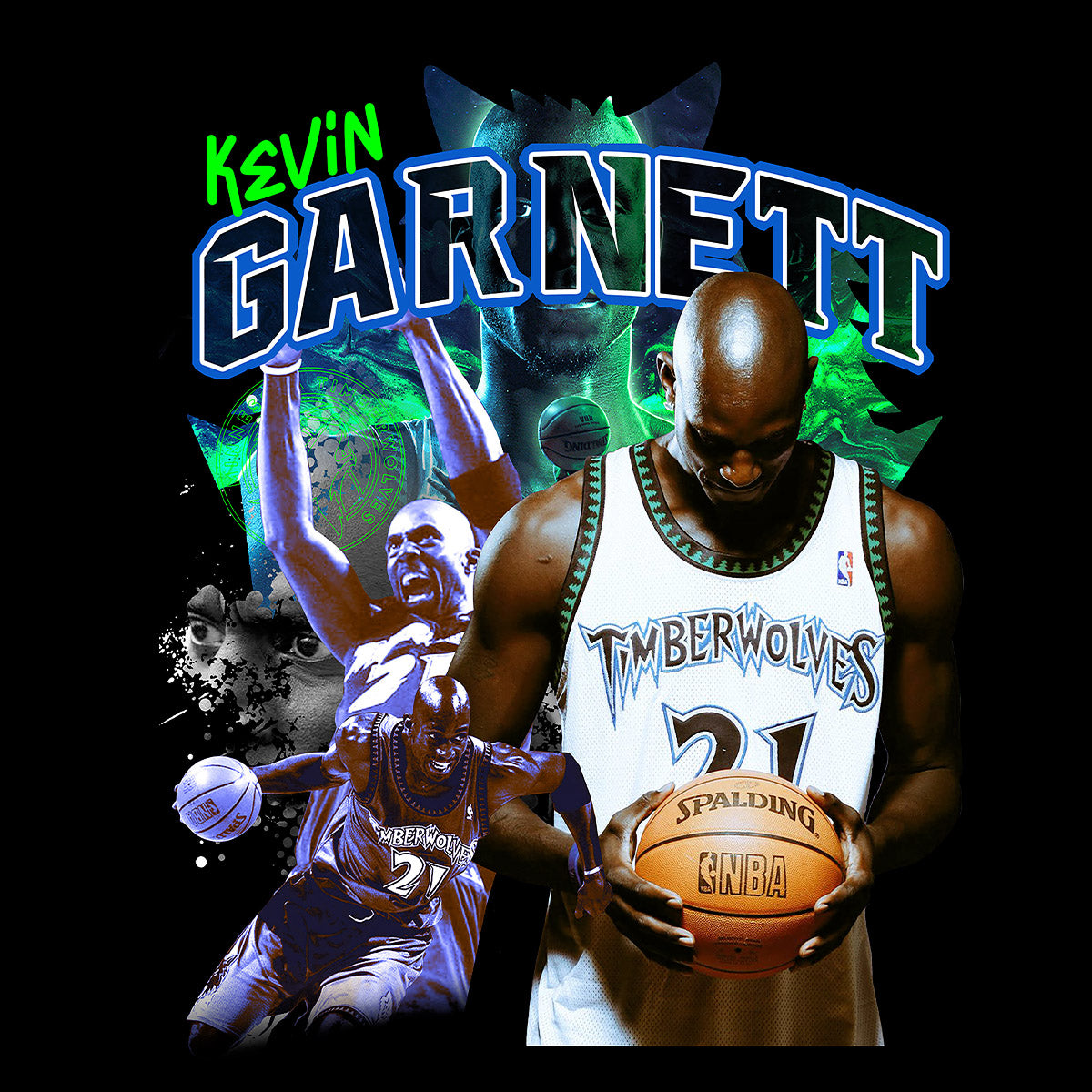 Kevin garnett Retro Basketball Style – NBA Fan Must-Have