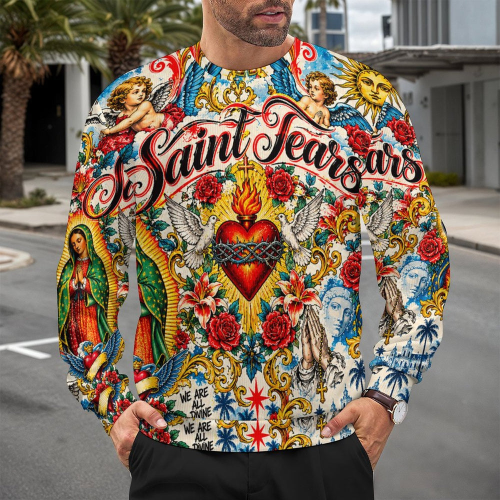 300gsm Oversized Thick Pullover Sweater(All-Over Printing)