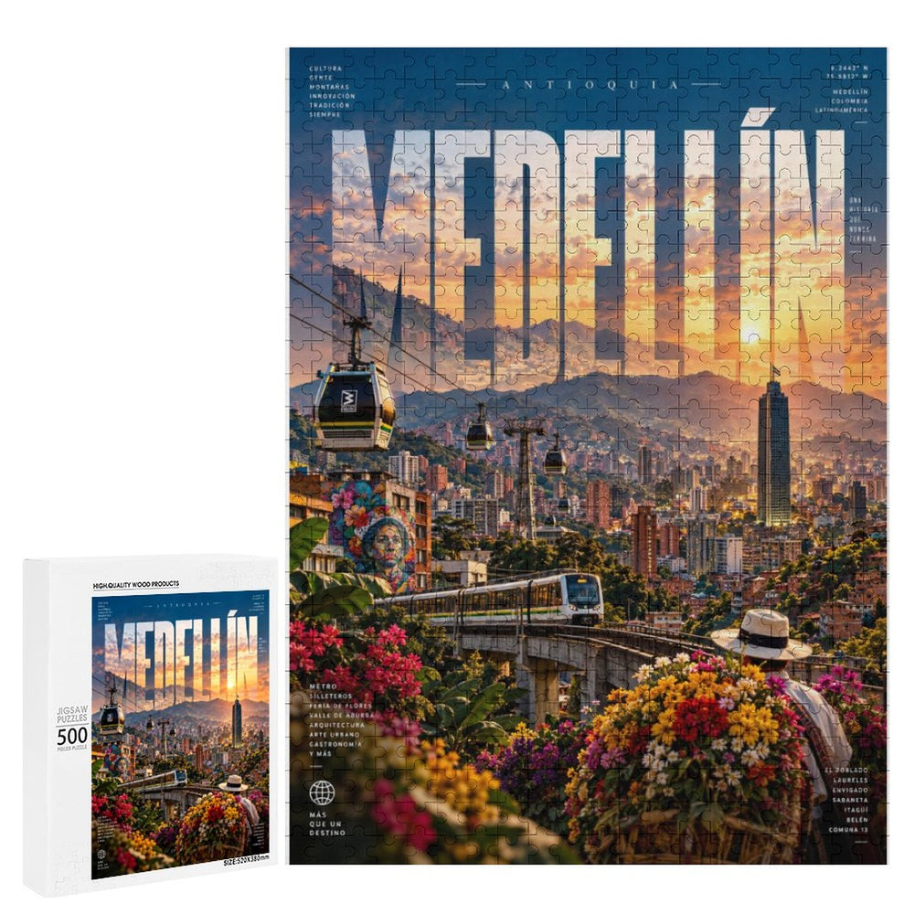Vertical Colorful Wooden Puzzle -  Medellin Antioquia