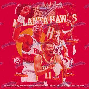 Atlanta Hawks Retro Collage Bootleg Style T-Shirt – Vintage Streetwear