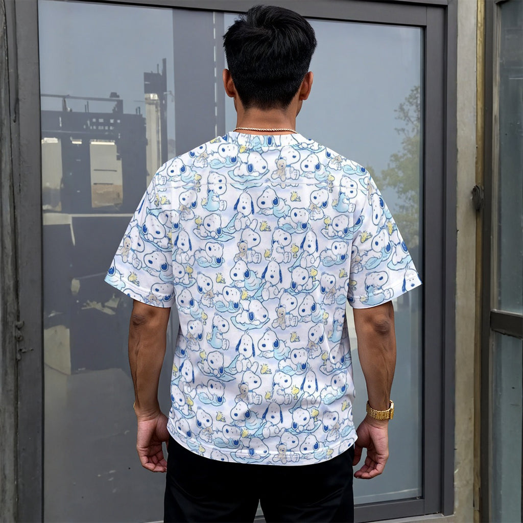 Snoopy All Over Print T-Shirt | Oversized Drop Shoulder AOP Tee