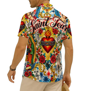 Silk Short-Sleeved Shirt | Saint Tears — Religious Tattoo Art