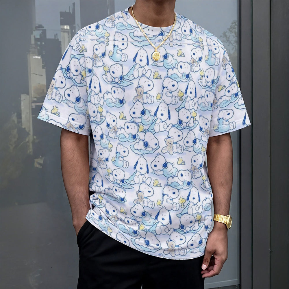 Snoopy All Over Print T-Shirt | Oversized Drop Shoulder AOP Tee