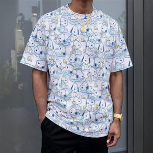Snoopy All Over Print T-Shirt | Oversized Drop Shoulder AOP Tee