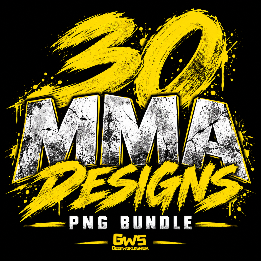 30 MMA halftone Fighter PNG Bundle – Combat Sports T-Shirt Graphics