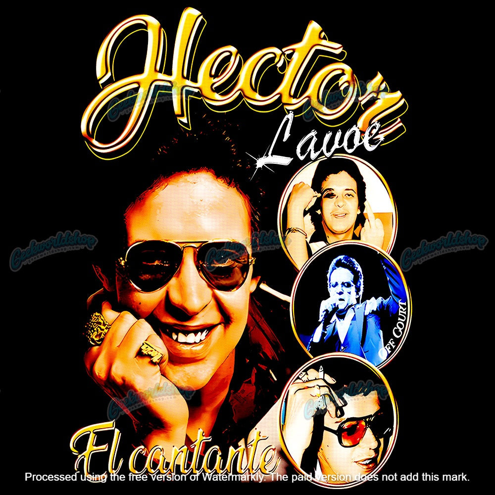 Héctor Lavoe Black T-Shirt – Gold “El Cantante” | Salsa Legends Tee