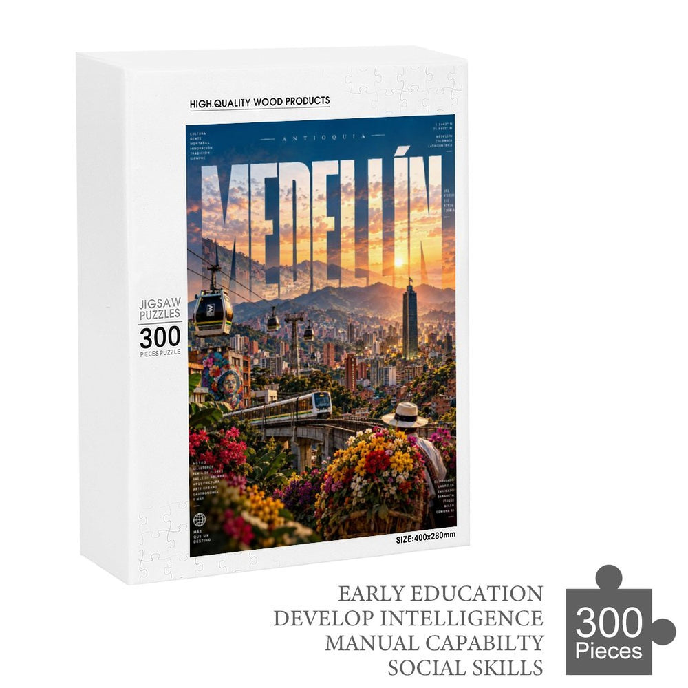 Vertical Colorful Wooden Puzzle -  Medellin Antioquia