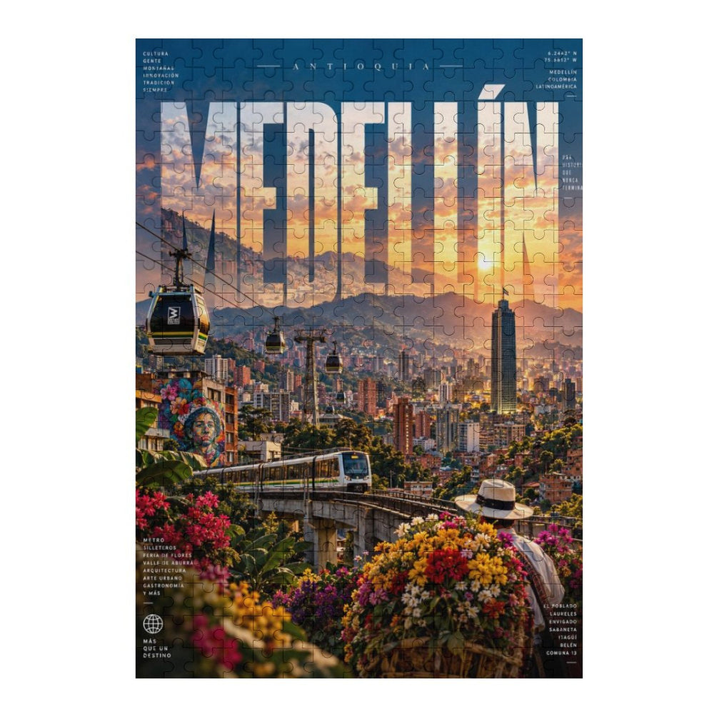 Vertical Colorful Wooden Puzzle -  Medellin Antioquia