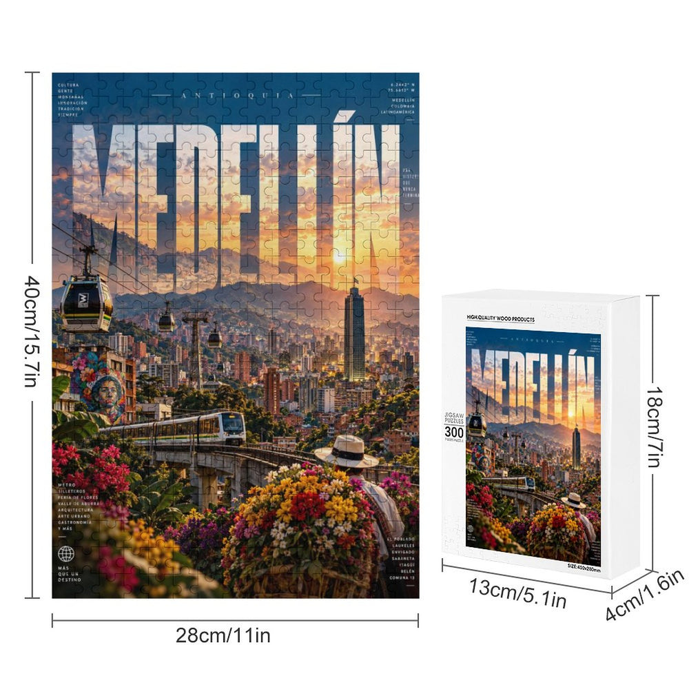 Vertical Colorful Wooden Puzzle -  Medellin Antioquia