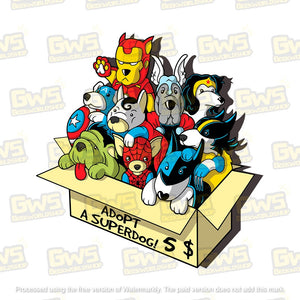 Adopt a Superdog Superhero Dogs T-Shirt