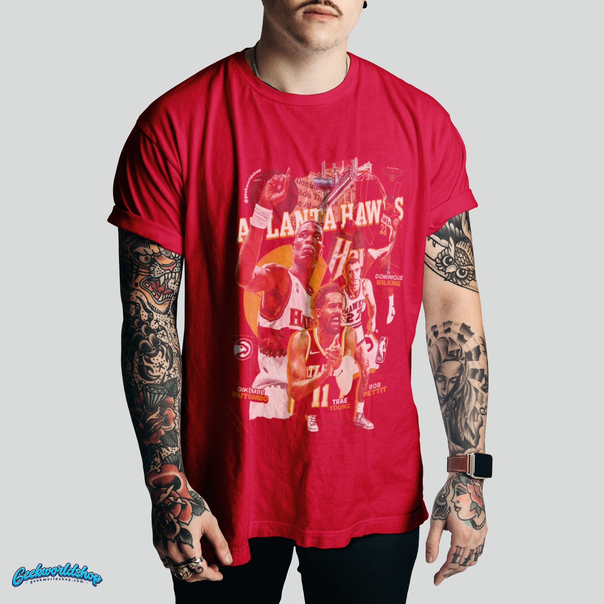 Atlanta Hawks Retro Collage Bootleg Style T-Shirt – Vintage Streetwear