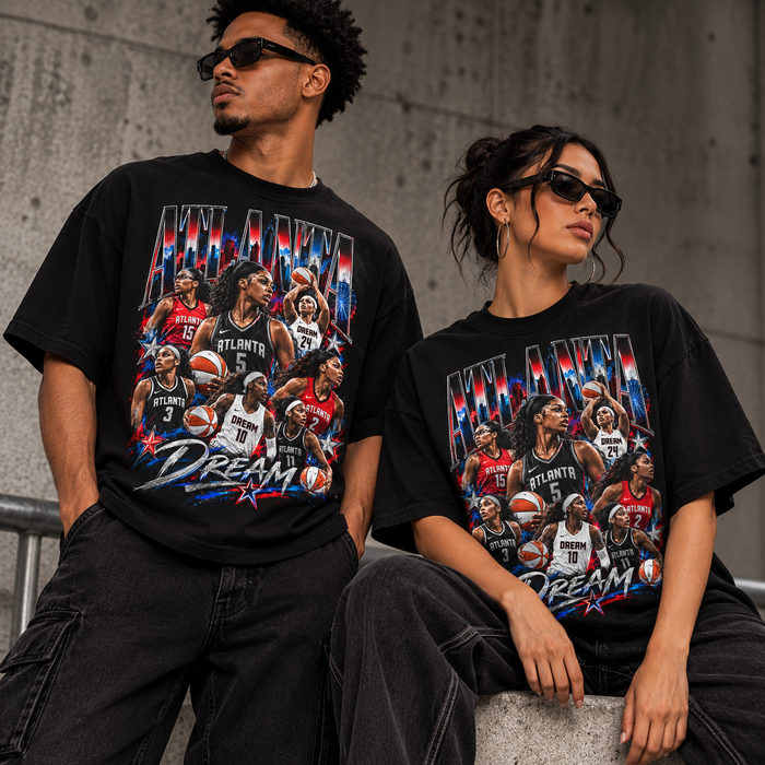 Atlanta Dream Basketball Graphic T-Shirt – Urban Streetwear Player Collage