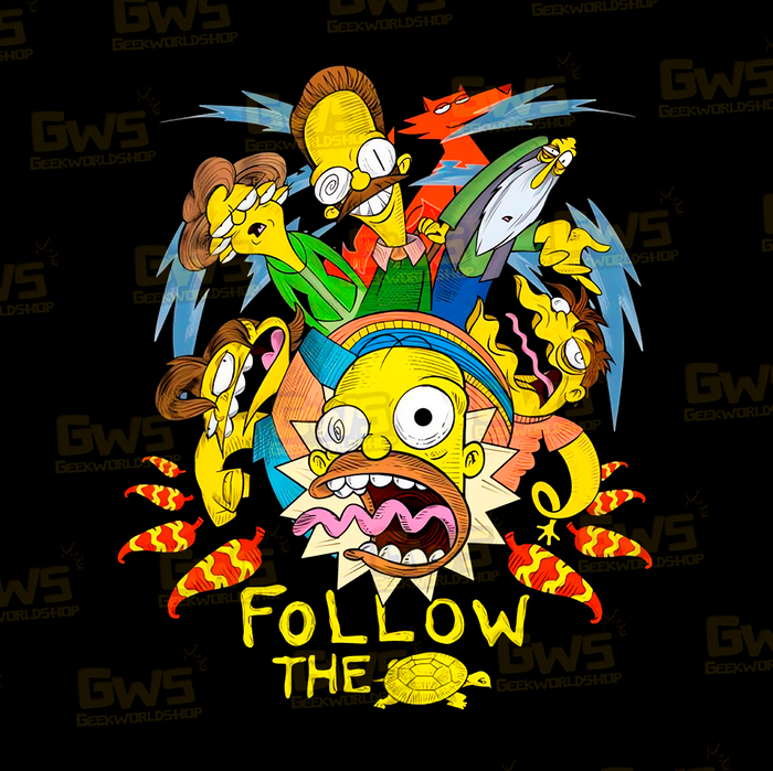 Black The Simpsons T-Shirt - "Guatemalan Insanity Pepper / Follow The Tortoise" Hallucinatory T-Shirt