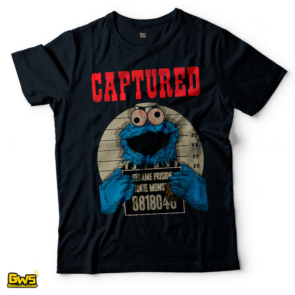 Cookie Monster "CAPTURED" Police Mugshot T-Shirt