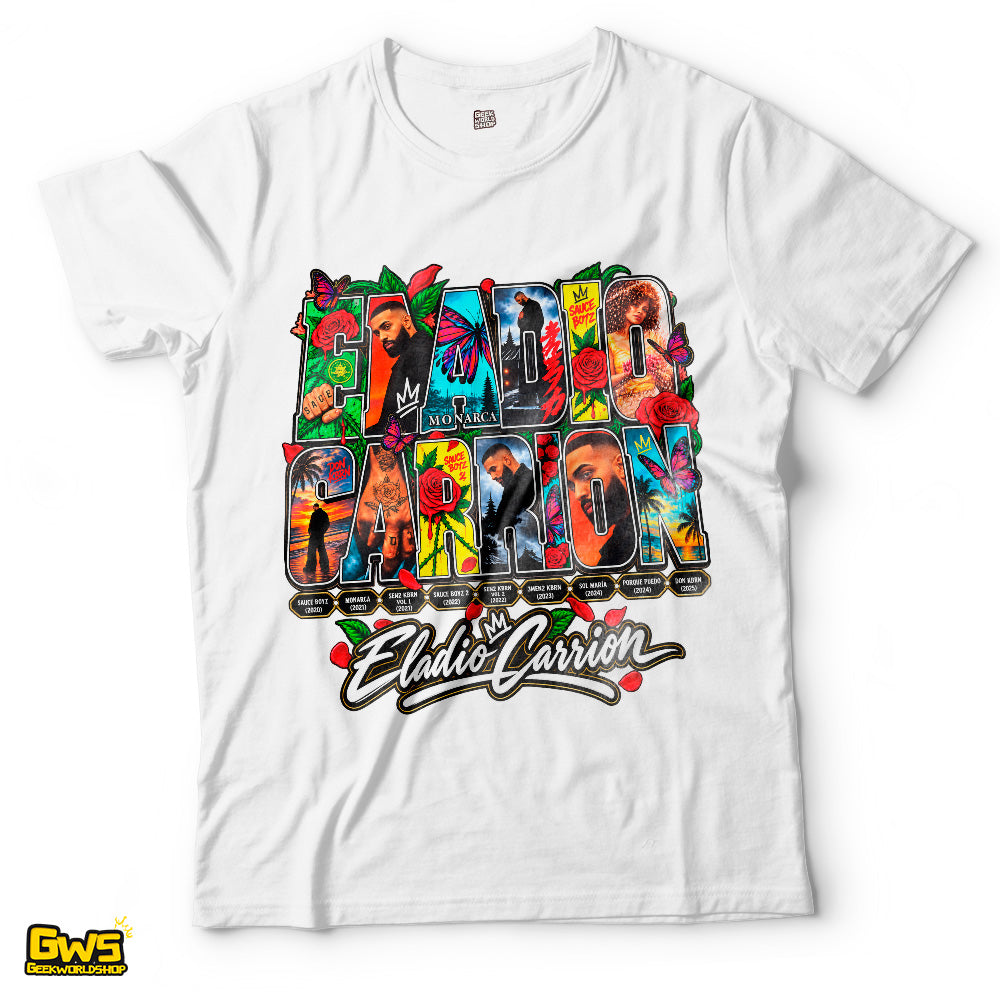 Eladio Carrión Discography Collage T-Shirt Latin Trap Streetwear