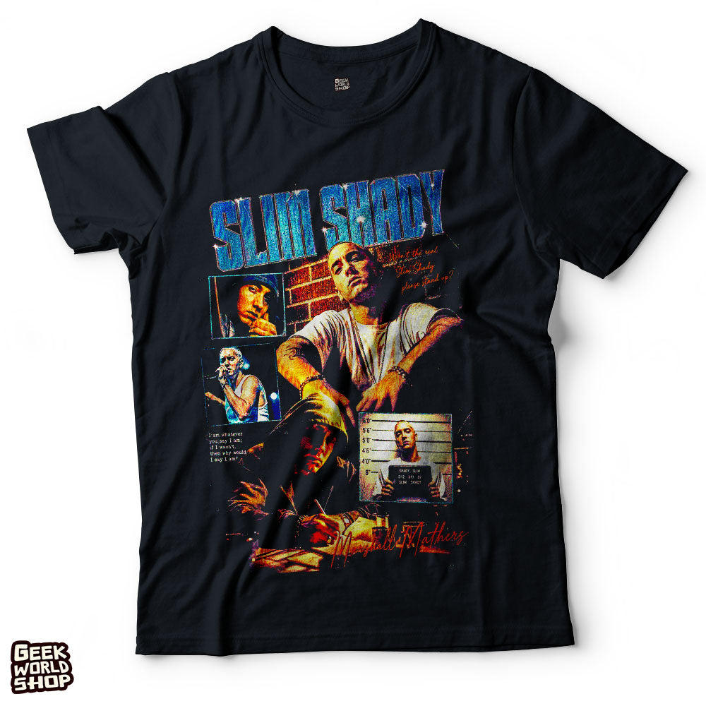 Eminem Slim Shady Retro Rap Collage Graphic T-Shirt