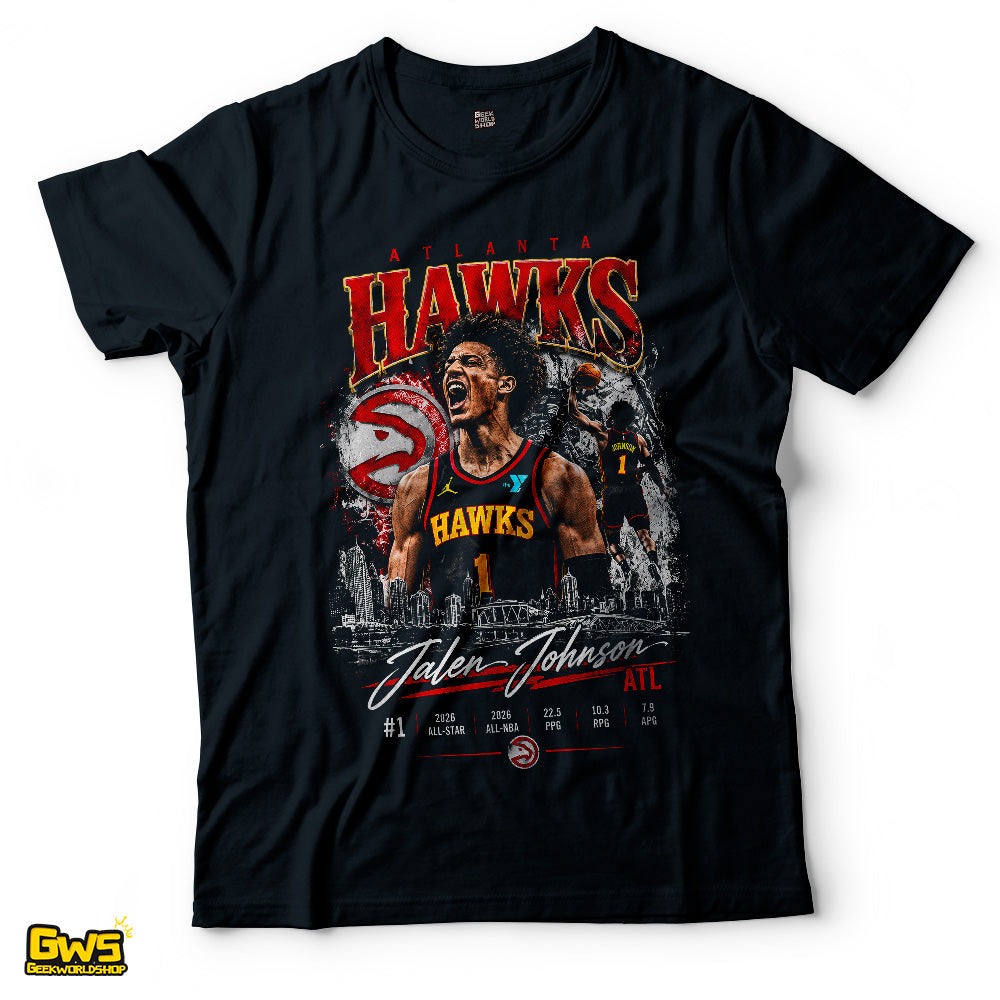 Jalen Johnson #1 T-Shirt – Atlanta Hawks Vintage Dunk
