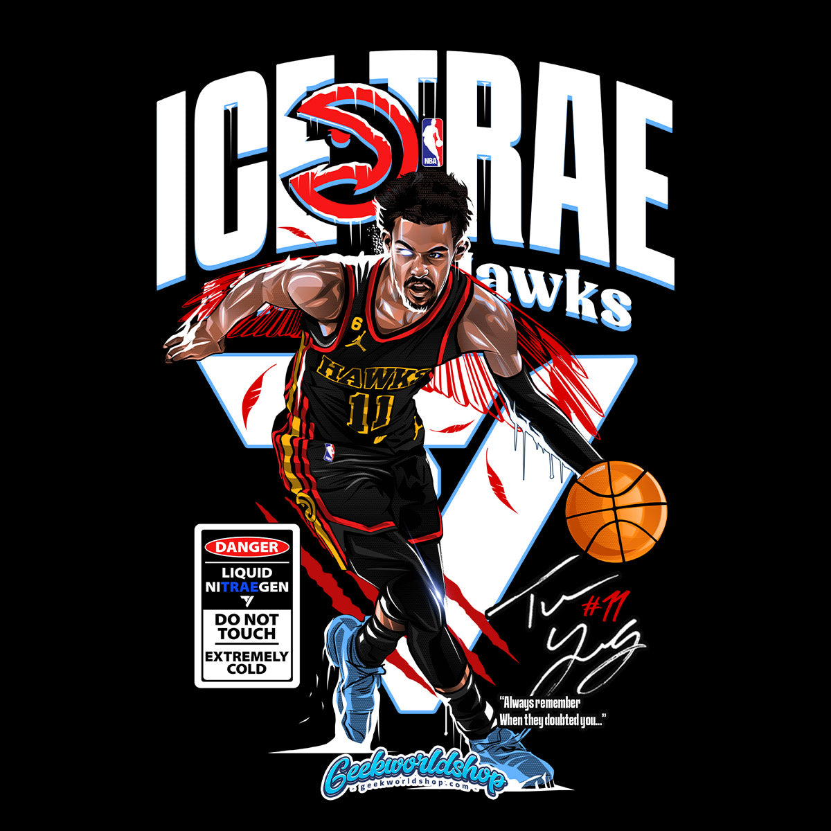 "Ice" Trae Young T-Shirt | Retro Basketball Style – NBA Fan Must-Have