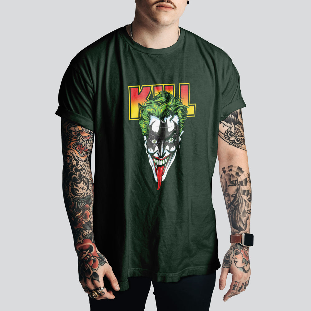 Joker Mask (Kiss) Graphic T-Shirt | Gotham-Inspired Pop Culture Tee