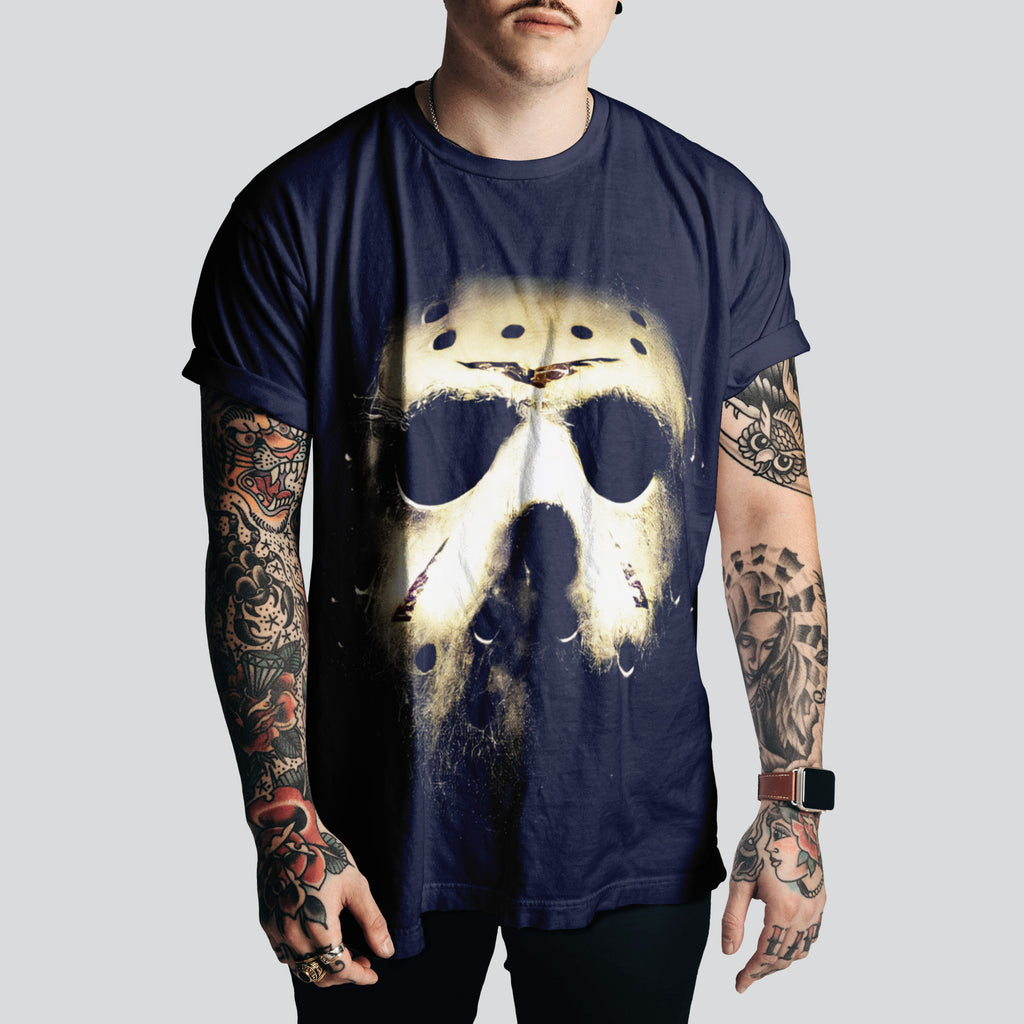 Jason Voorhes Mask "Friday the 13th" T-Shirt |  Horror Tee – Pop Culture & Thriller Vibes