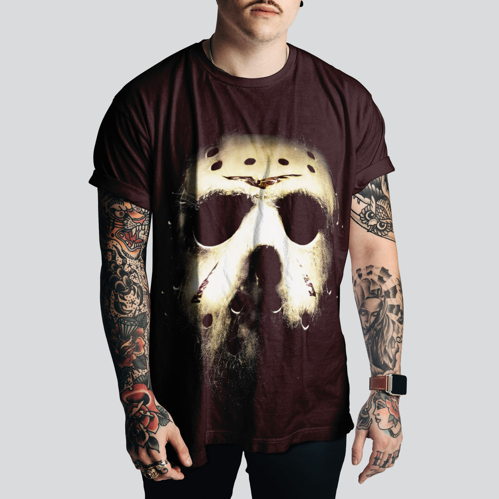 Jason Voorhes Mask "Friday the 13th" T-Shirt |  Horror Tee – Pop Culture & Thriller Vibes