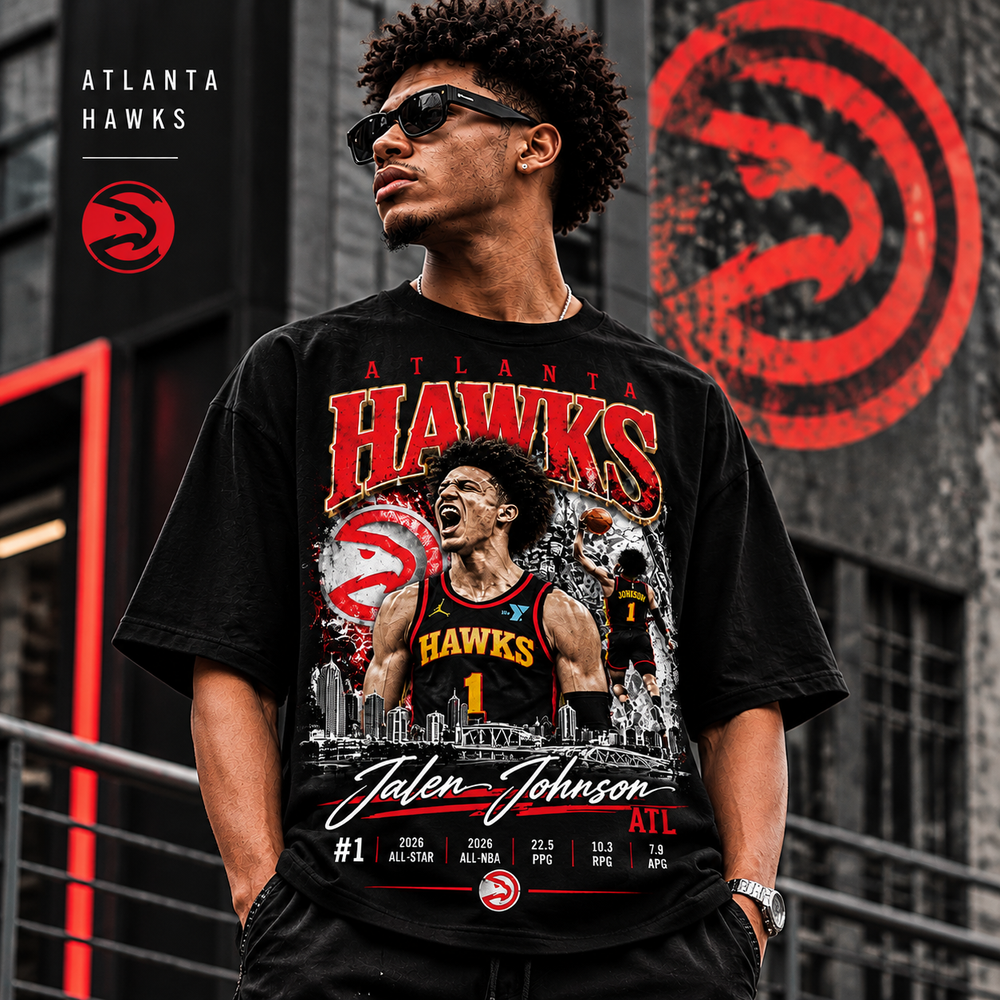 Jalen Johnson #1 T-Shirt – Atlanta Hawks Vintage Dunk