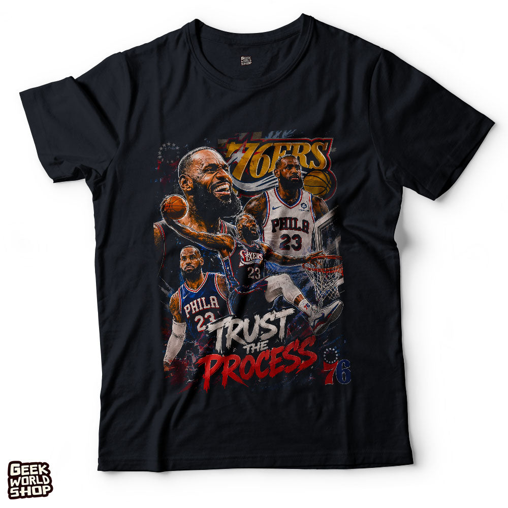 LeBron James Philadelphia 76ers Comic Book T-Shirt