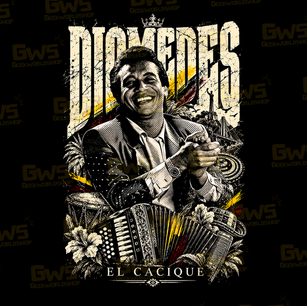 Diomedes Díaz "El Cacique" Vintage T-Shirt - Black Vallenato Legend Streetwear