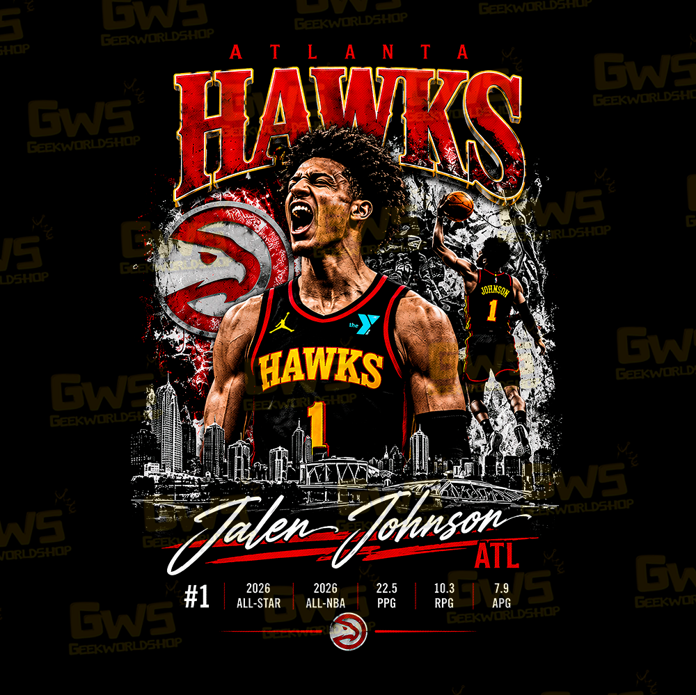 Jalen Johnson #1 T-Shirt – Atlanta Hawks Vintage Dunk