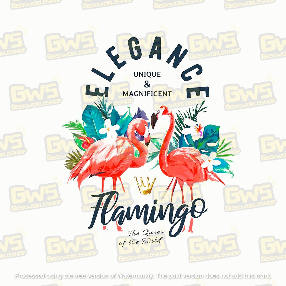 Elegance Flamingo Tropical Crop Top - Summer Beach T-Shirt