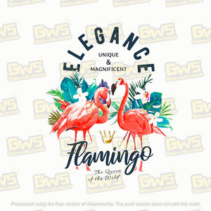Elegance Flamingo Tropical Crop Top - Summer Beach T-Shirt