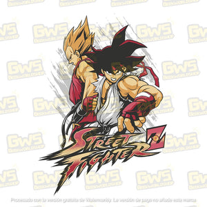 Dragon Ball Z x Street Fighter Goku & Vegeta Mashup T-Shirt
