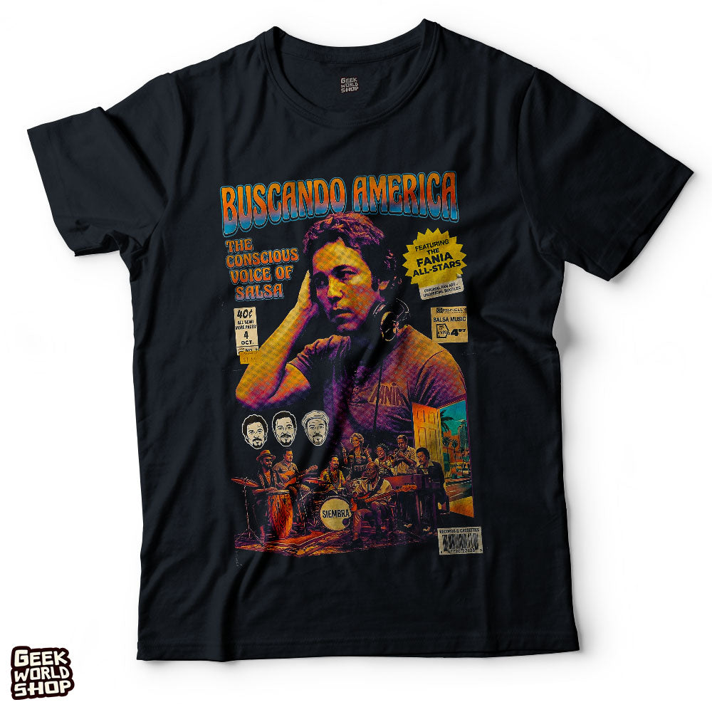 Ruben Blades Buscando America T-Shirt | Vintage Comic Book Salsa T Shirt