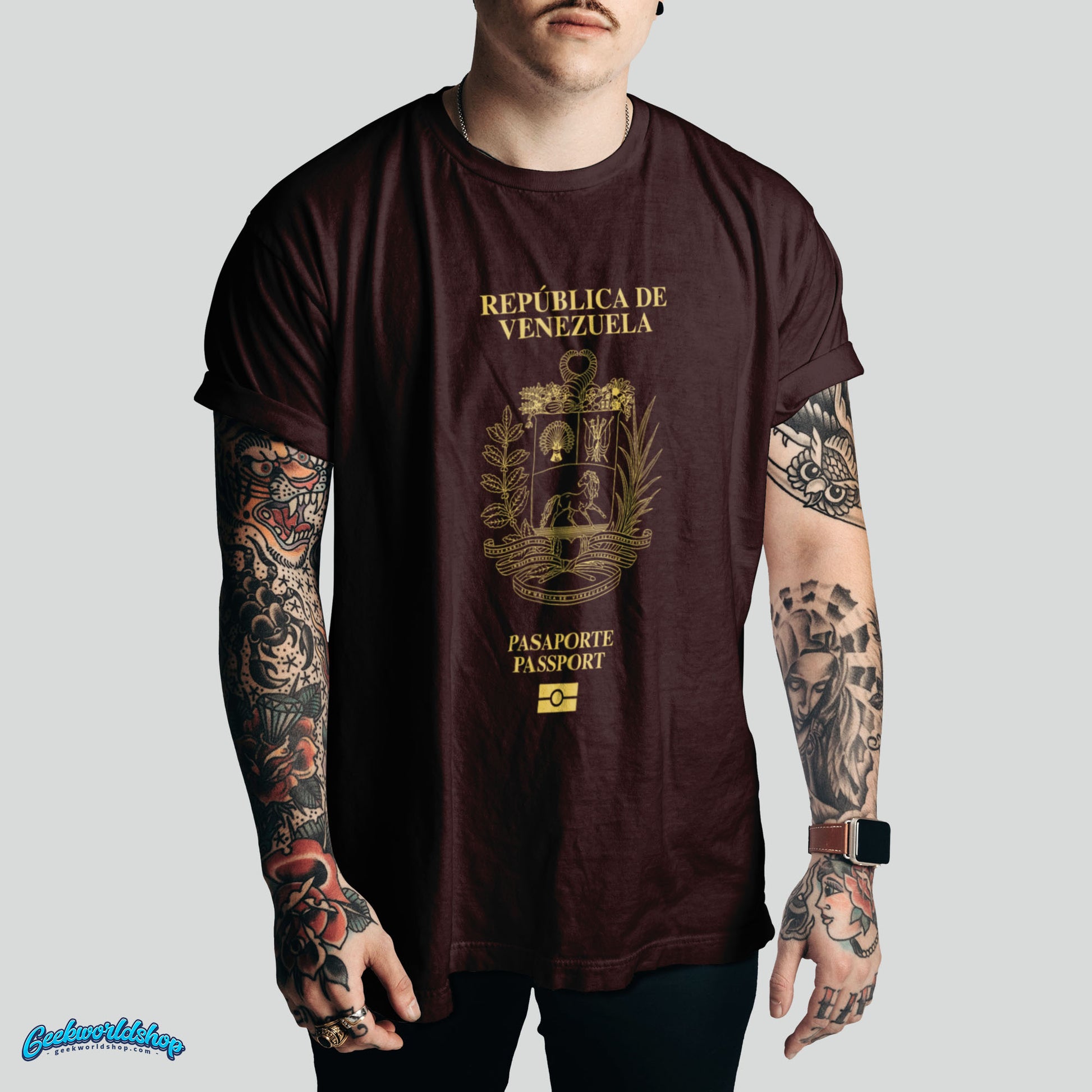 Venezuela Passport Logo T-Shirt – Vintage Travel Style Tee