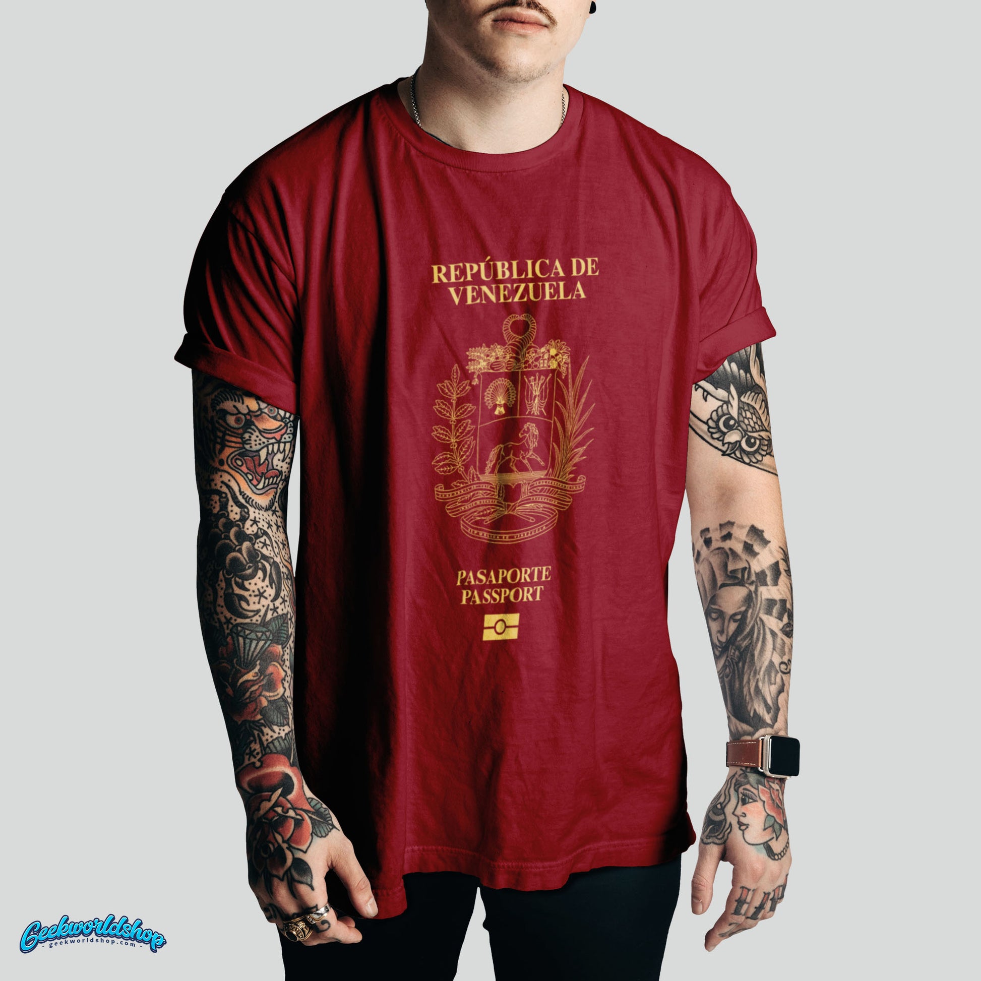 Venezuela Passport Logo T-Shirt – Vintage Travel Style Tee