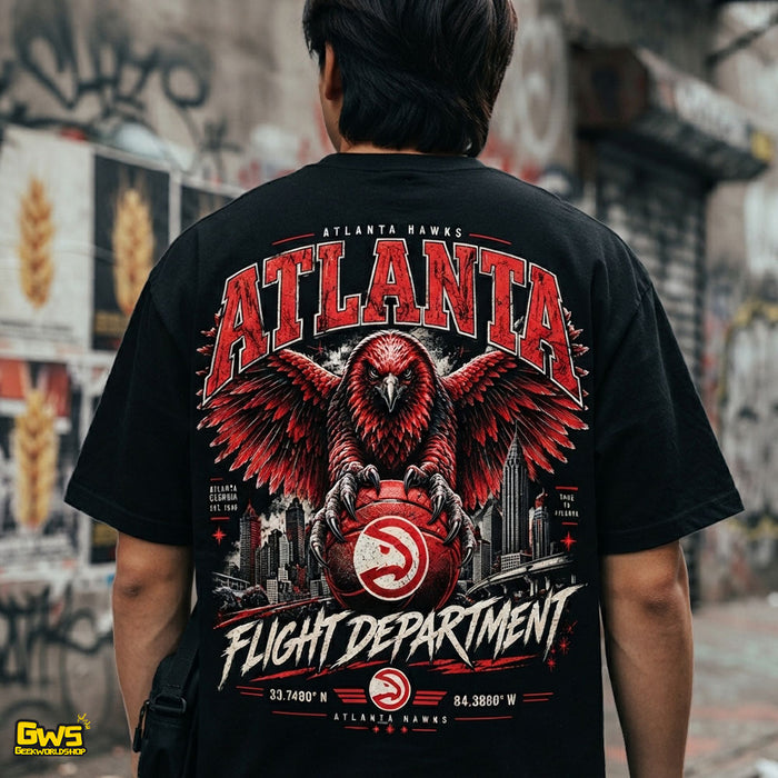 Atlanta Hawks Flight Department Vintage Bootleg T-Shirt