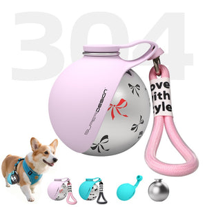 Stainless Steel Sidekick Travel Bottle – 2-in-1 Pet Hydration Station