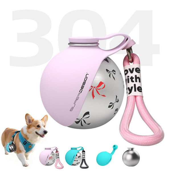 Stainless Steel Sidekick Travel Bottle – 2-in-1 Pet Hydration Station