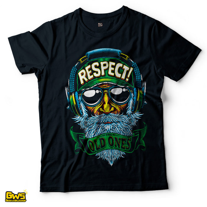 "Respect The Old Ones" Cool Bearded Old Man T-Shirt