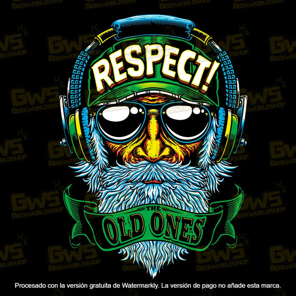 "Respect The Old Ones" Cool Bearded Old Man T-Shirt
