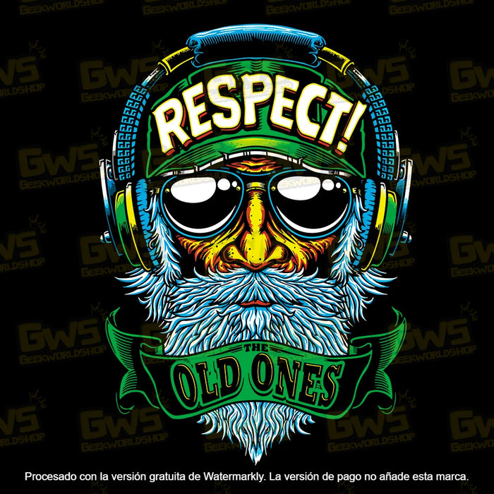 "Respect The Old Ones" Cool Bearded Old Man T-Shirt