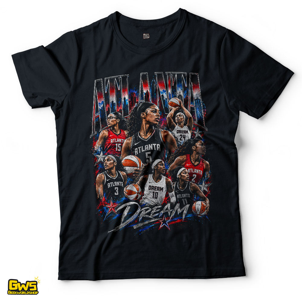 Atlanta Dream Basketball Graphic T-Shirt – Urban Streetwear Player Collage