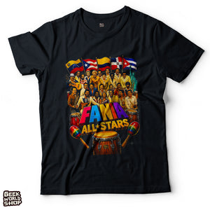 Fania All Stars Latin Salsa Legends Retro Graphic T-Shirt