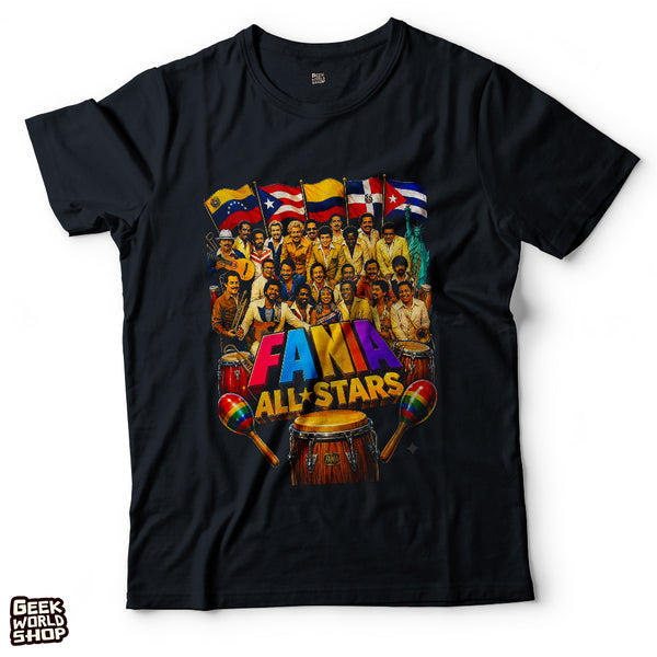 Fania All Stars Latin Salsa Legends Retro Graphic T-Shirt