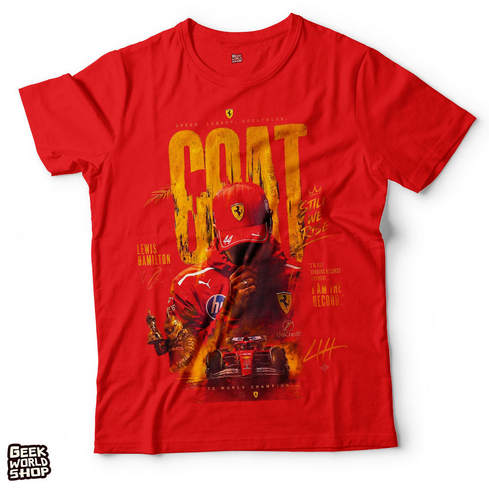 Lewis Hamilton GOAT Ferrari Legacy Graphic T Shirt