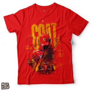 Lewis Hamilton GOAT Ferrari Legacy Graphic T Shirt