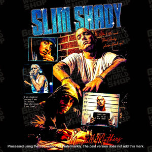 Eminem Slim Shady Retro Rap Collage Graphic T-Shirt
