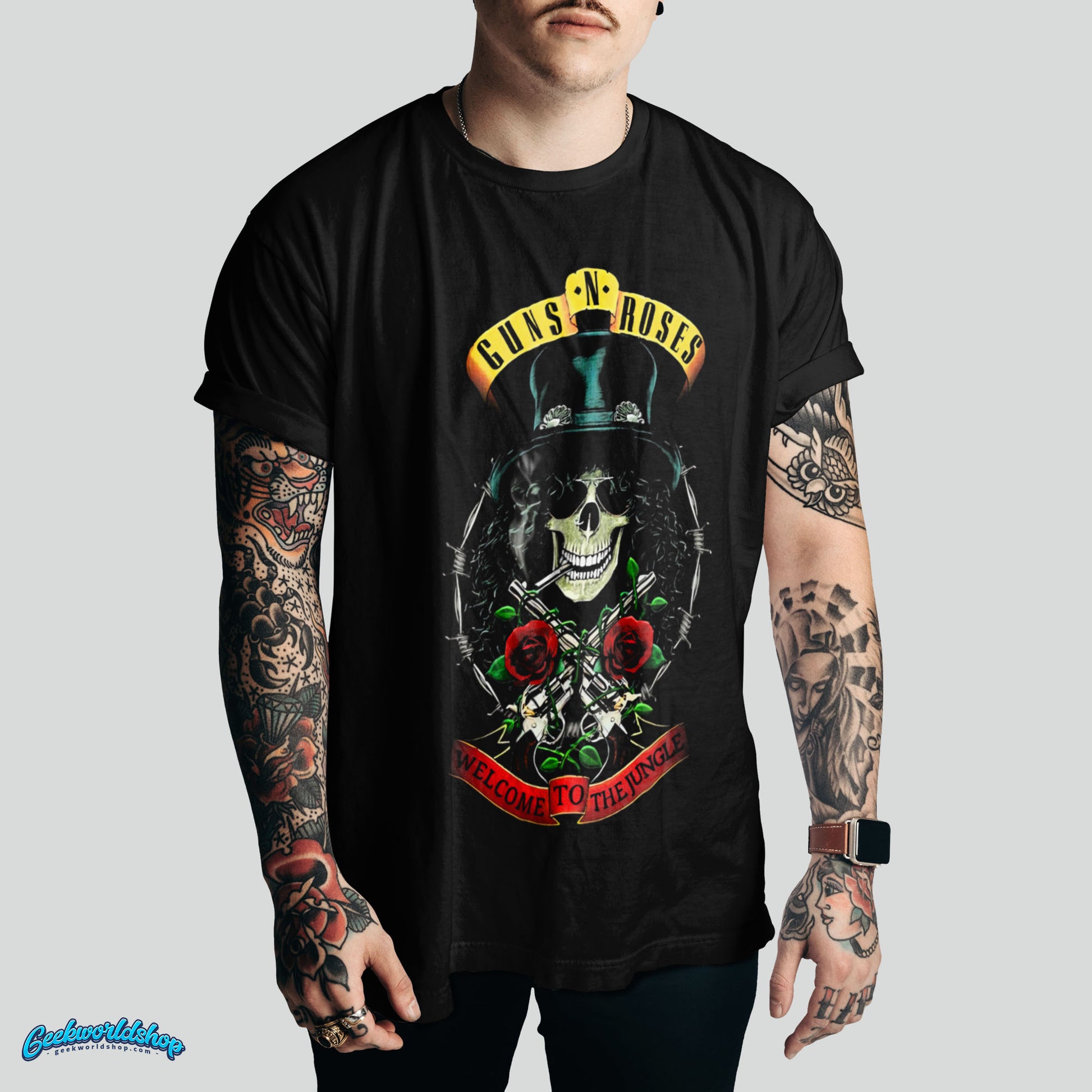 Guns N’ Roses Slash Skull T-Shirt – Welcome to the Jungle | Geek World Shop Exclusive