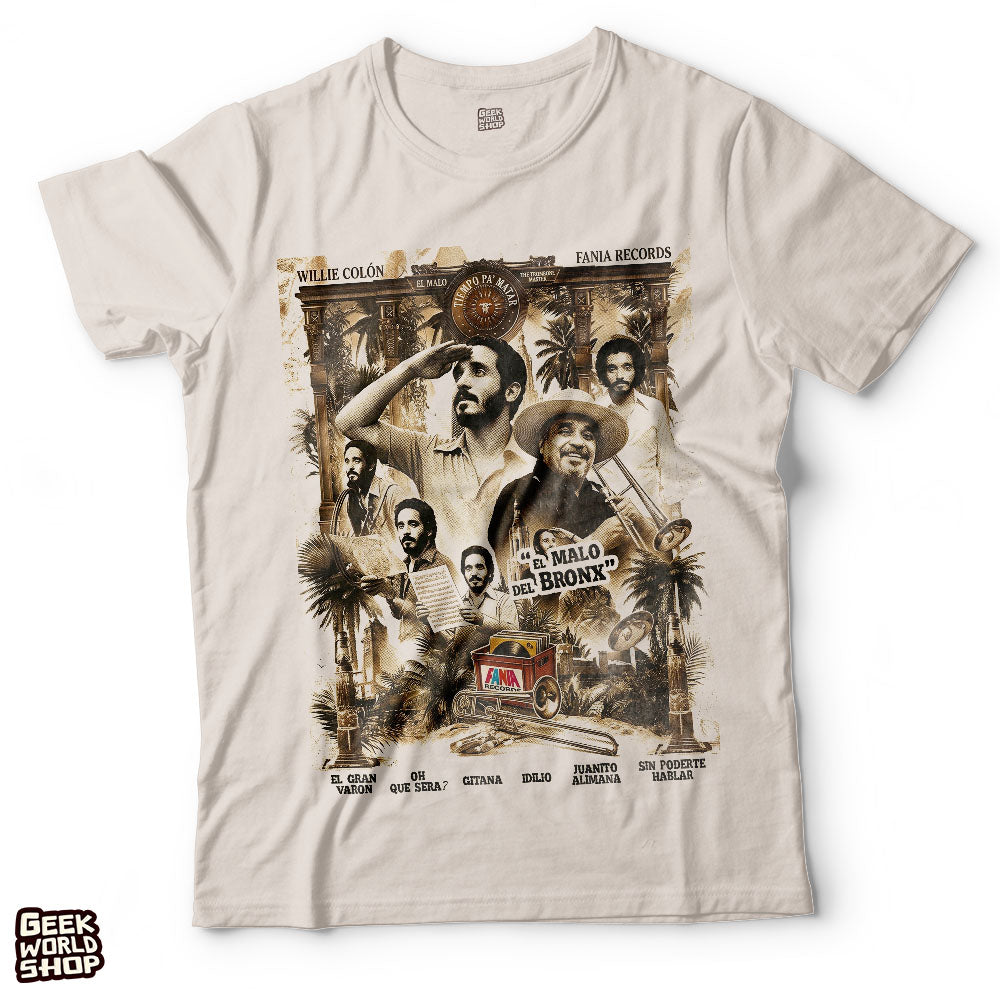 Willie Colon El Malo del Bronx T-Shirt | Vintage Salsa Poster T Shirt